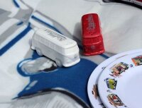 VW T1 Salz und Pfefferstreuer rot/weiß