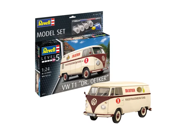 Revell 67677 VW T1 Kastenwagen "Dr. Oetker" 1:24 Bausatz Neu 124 Teile mit Basiszubehör
